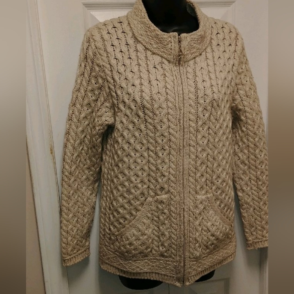 Aran Crafts 100% merino cardigan
